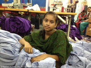 Child labor: Taaniya, 13, was one of the youngsters working 12-hour days at the factory