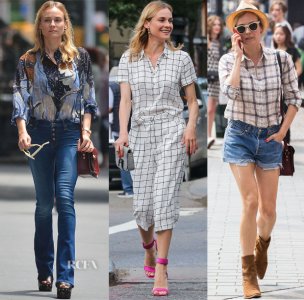 Diane Kruger In Gucci, Forever21 & Madewell - Out in New York