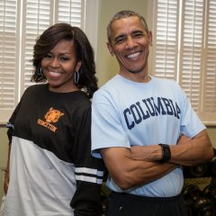 First Lady Michelle Obama and President Obama wear their college gear for #CollegeSigningDay