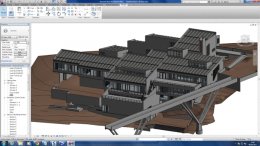 Revit model with topographical surface added