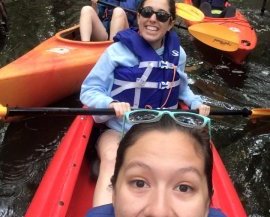 Kayaking with my a cappella group during our Winter Tour!