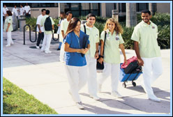 Miami Dade students walking from class