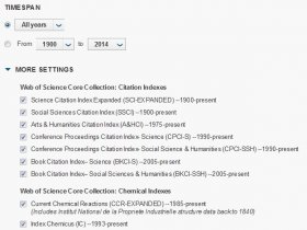 screencap of Web of Science Core Collection Databases