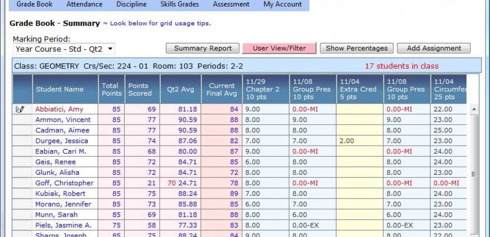 GRADEBOOK Student Portal