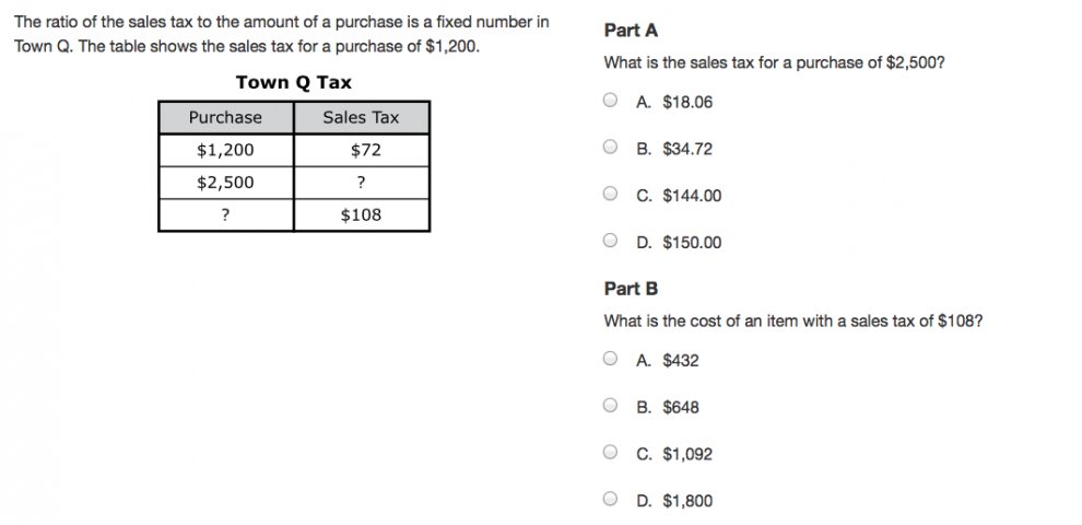 Standardized Test Questions